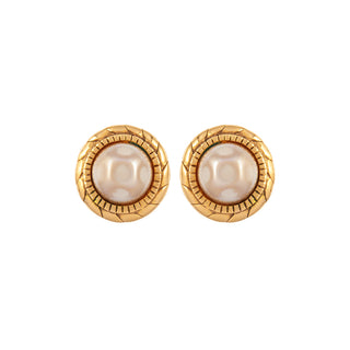 1980s Vintage Chanel Faux Pearl Clip-On Earrings