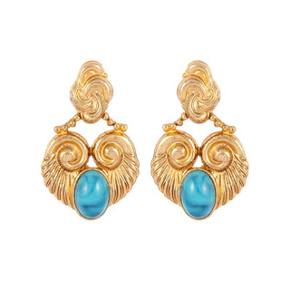 1980s Vintage Egyptian Revival Swirl Earrings