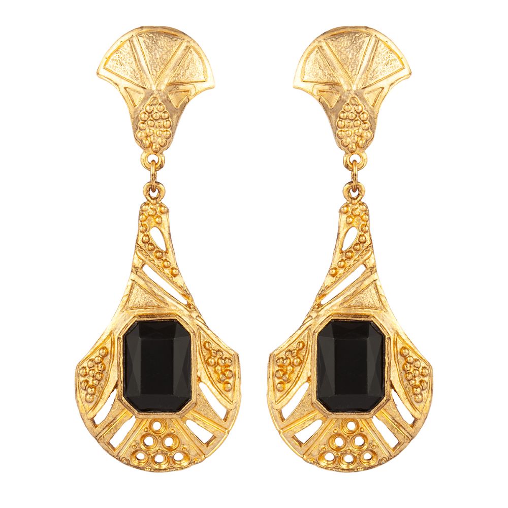 1990s Vintage Edwardian Revival Clip-On Earrings