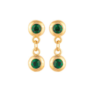 1990s Vintage Emerald Green Drop Earrings