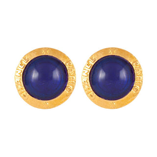 1989 Vintage Chanel Blue Gripoix Clip-On Earrings