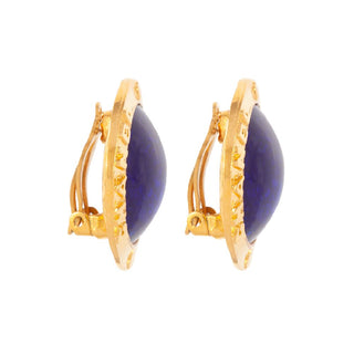 1989 Vintage Chanel Blue Gripoix Clip-On Earrings