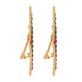 1980s Vintage Jewel Triangle Clip-On Earrings