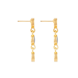 1990s Vintage Triple Enamel Drop Earrings