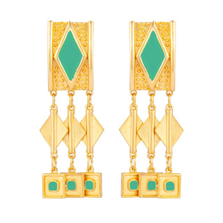 1980s Vintage Egyptian Revival Clip-On Earrings