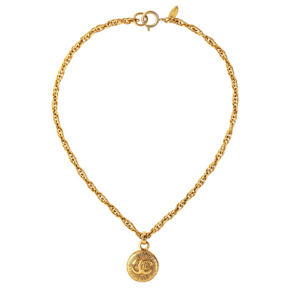 1980s Vintage Chanel Coin Pendant