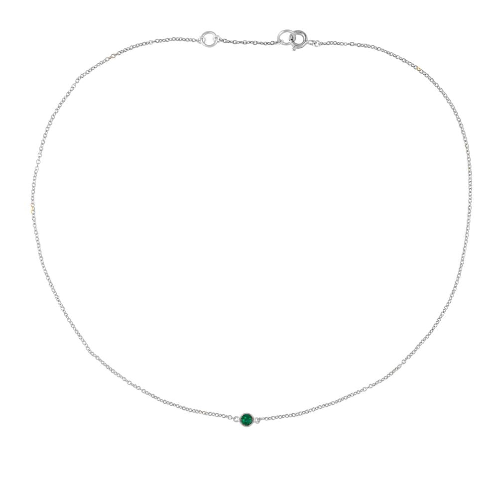 Sterling Silver Single Swarovski Crystal Necklace