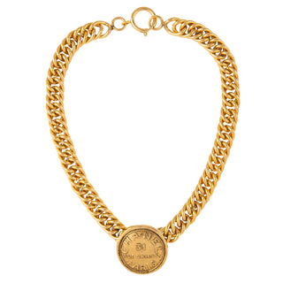 1980s Vintage Chanel Coin Pendant