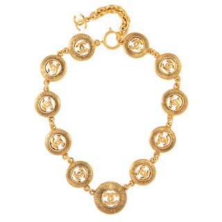 1980s Vintage Chanel Byzantine Coin Necklace