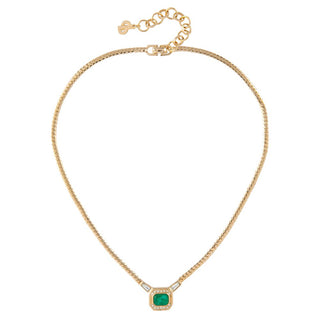 1980s Vintage Christian Dior Faux Emerald Necklace