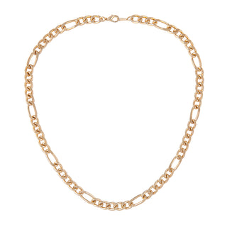 1990s Vintage Gold Plated Bold Figaro Chain Necklace