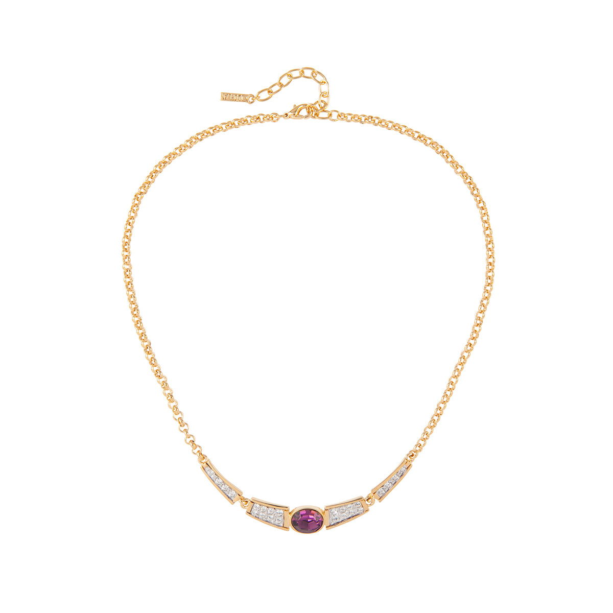 1980s Vintage D'Orlan Faux Amethyst Necklace