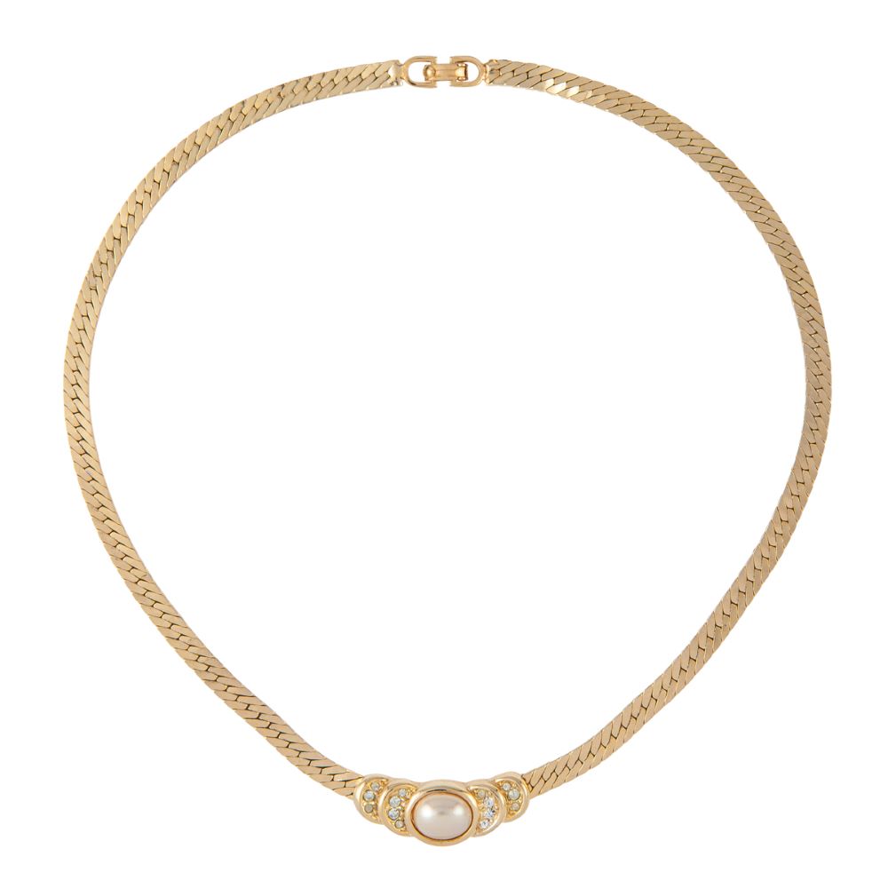 1980s Vintage Christian Dior Faux Pearl Necklace