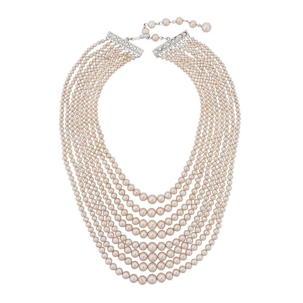 1980s Vintage Graduated Faux Pearl Necklace