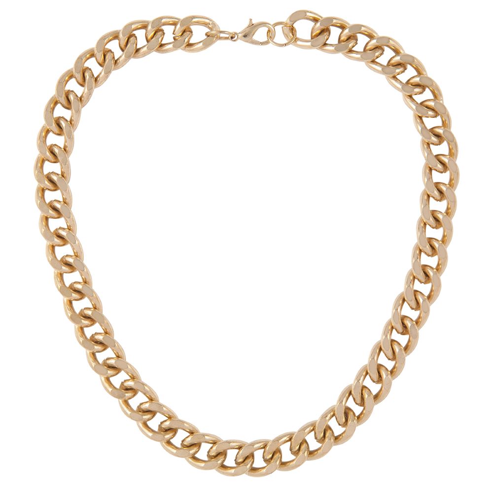1990s Vintage 22ct Gold Plated Chunky Curb Chain Necklace