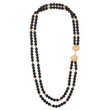 1980s Vintage Kenneth Jay Lane Faux Jet Bead Necklace