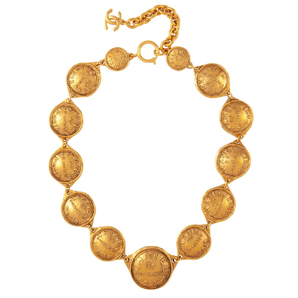 1980s Vintage Chanel Coin Necklace