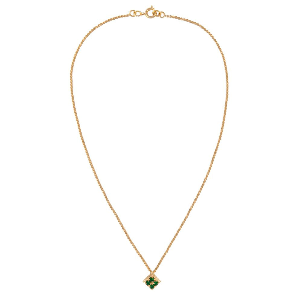 1990s Vintage Faux Emerald Geometric Pendant