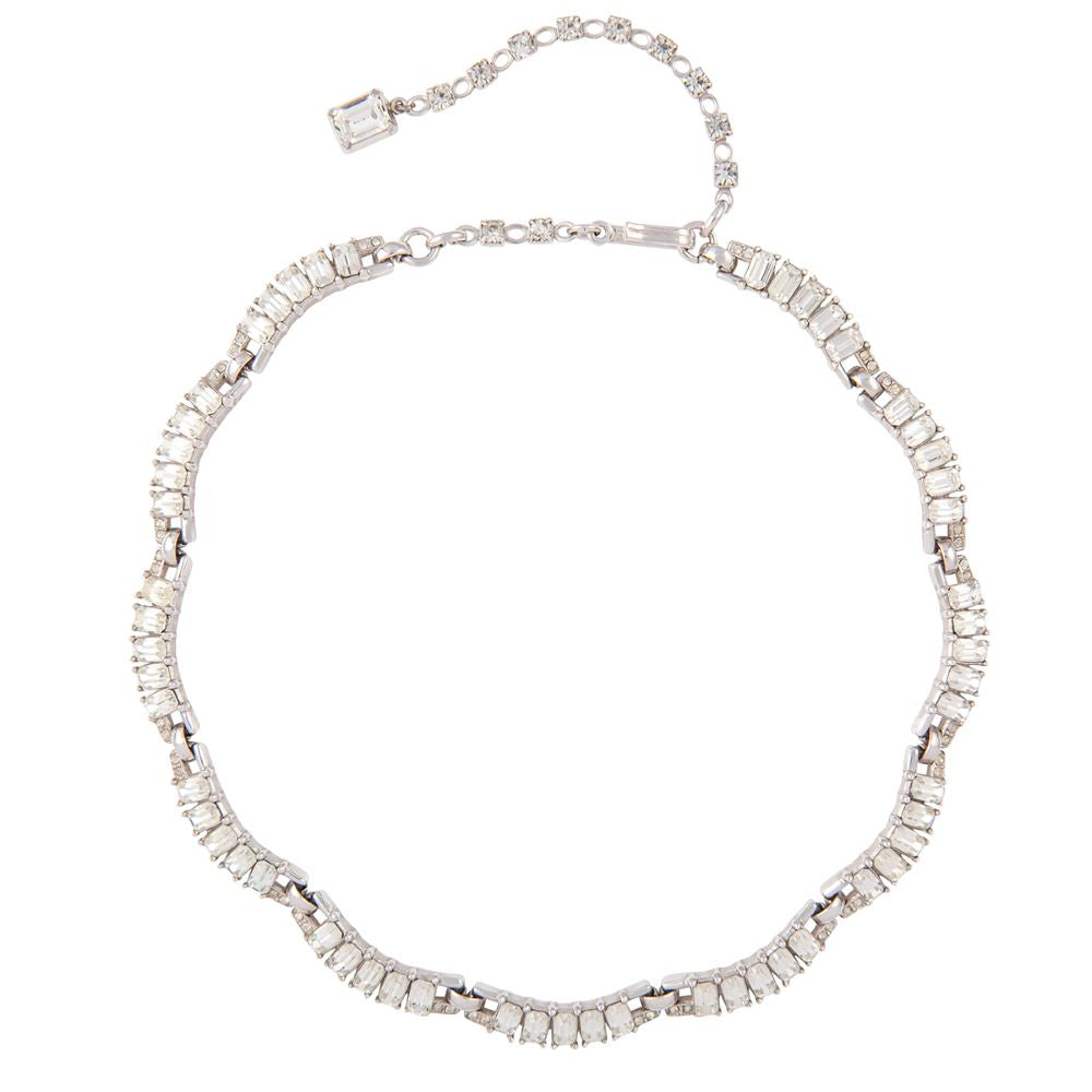 1960s Vintage Rhodium Plated Necklace As Seen Crown Season 6