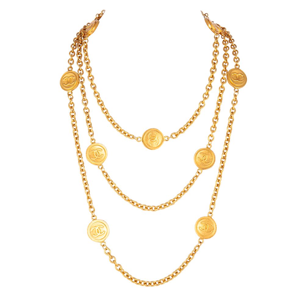 A Rare 1980s Vintage Chanel Logo Necklace