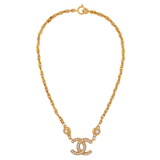 1980s Vintage Chanel Logo Pendant Necklace