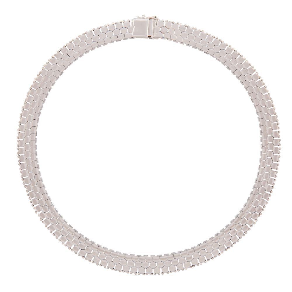 1970s Vintage Silver Plated Articulated Collar Necklace