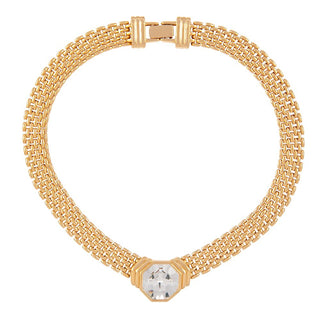 1980s Vintage Swarovski Crystal Watchband Chain Necklace