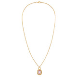 1990s Vintage Barbie Pink Faceted Crystal Pendant Necklace