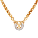 1980s Vintage Valentino Logo Pendant Necklace
