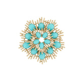 1960s Avon Turquoise Sunburst Brooch