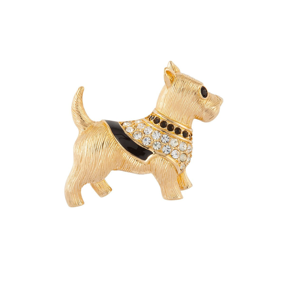 Vintage Terrier Rhinestone Baquette Pin top Brooch