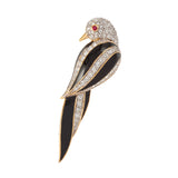1980s Vintage D'Orlan Swarovski Crystal Bird Brooch