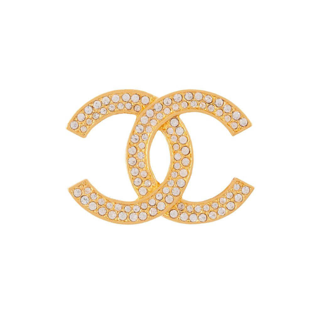 Chanel hot sale logo brooch