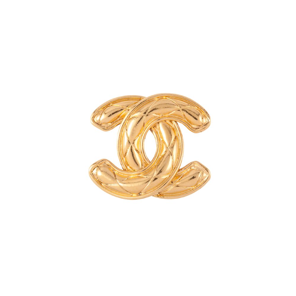 1980s Vintage Chanel Quilted Brooch