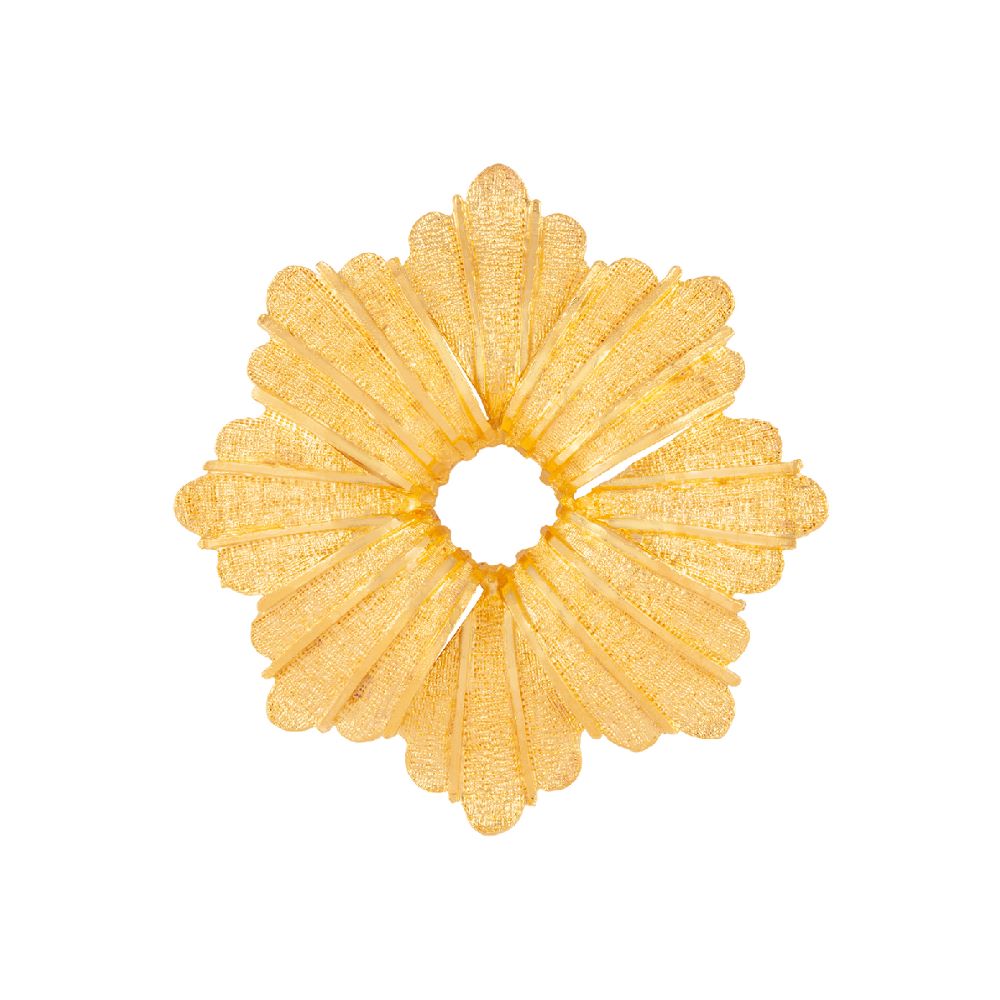 1980s Vintage Textured Floral Brooch
