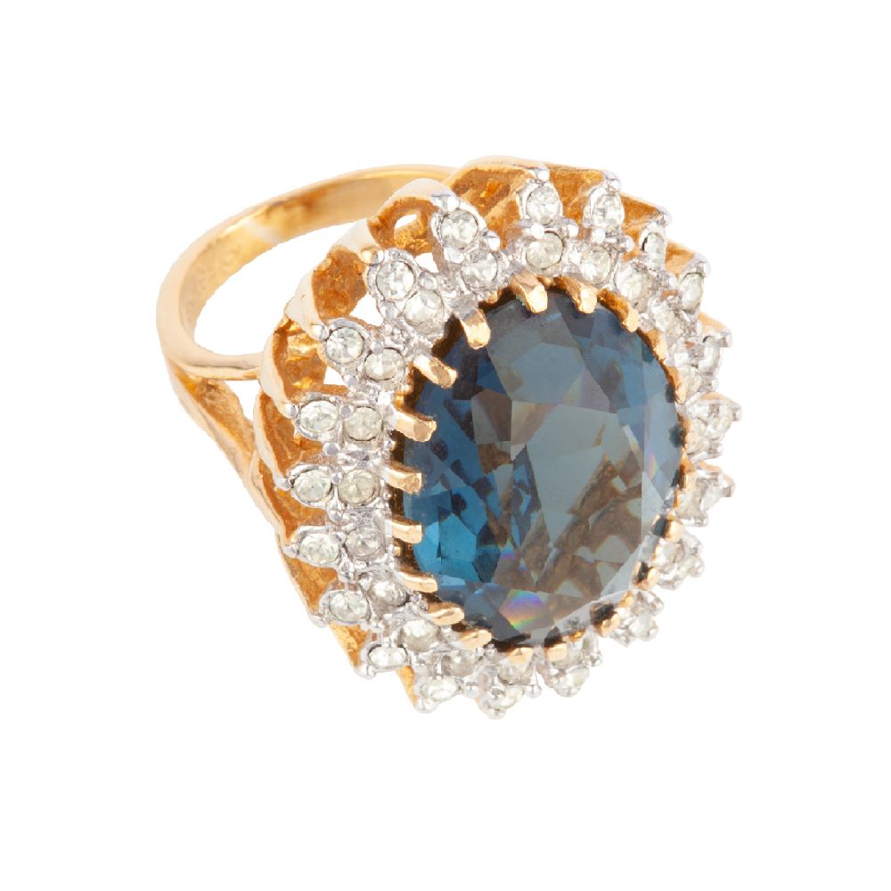 1980s Vintage Faux Sapphire Statement Ring
